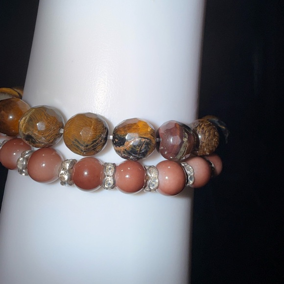 Bracelet : Beaded Bracelet Set - Brown and Black - Picture 2 of 2